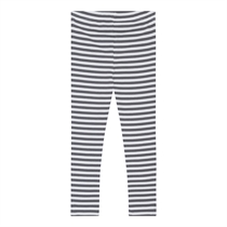 BIRKHOLM Stribede Rib Leggings Perfekt Hvid & Elefant Grå